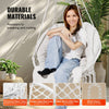 VEVOR Hanging Hammock Swing Chair, 330 Lbs Capacity, Macramé Hanging Chair with Cushion and Mounting Hardware, Cotton Rope Swing Chair for Bedroom, Balcony, Patio, Garden, Beige