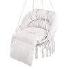 VEVOR Hanging Hammock Swing Chair, 330 Lbs Capacity, Macramé Hanging Chair with Cushion and Mounting Hardware, Cotton Rope Swing Chair for Bedroom, Balcony, Patio, Garden, Beige
