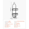 VEVOR Shower Caddy, 3-Tier Hanging Bathroom Shower Storage Organization Shelves Rack Set, with Soap Holder and Hooks for Towels, Sponge, 40 lbs Large Weight Capacity, Fits Shower Head, Matte Black