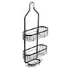VEVOR Shower Caddy, 3-Tier Hanging Bathroom Shower Storage Organization Shelves Rack Set, with Soap Holder and Hooks for Towels, Sponge, 40 lbs Large Weight Capacity, Fits Shower Head, Matte Black