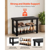 VEVOR Shoe Rack Bench, 3-Tier Bamboo Entryway Bench, Shoe Storage Organizer Holds Up to 286 lbs, 27.6 x 11.3 x 17.8 Inches, for Front Door, Hallway, Living Room, Bedroom, Black