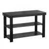 VEVOR Shoe Rack Bench, 3-Tier Bamboo Entryway Bench, Shoe Storage Organizer Holds Up to 286 lbs, 27.6 x 11.3 x 17.8 Inches, for Front Door, Hallway, Living Room, Bedroom, Black