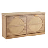 VEVOR Entryway Shoe Storage Bench 38.9" Wide 2-Tier Shoe Bench Rattan-Like, with 2 Flip Drawers, 440 lbs Load Capacity Storage Rack with Padded Seat Cushion, for Hallway, Living Room, and Bedroom