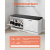 VEVOR Entryway Shoe Storage Bench, 39.4 x 12.0 x 18.7 Inch Shoe Organizer with Flip Drawers, 440lbs Narrow Shoes Rack Bench with Cushion & Flip Doors, for Hallway, Living Room, Bedroom, Black + White