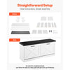 VEVOR Entryway Shoe Storage Bench, 39.4 x 12.0 x 18.7 Inch Shoe Organizer with Flip Drawers, 440lbs Narrow Shoes Rack Bench with Cushion & Flip Doors, for Hallway, Living Room, Bedroom, Black + White