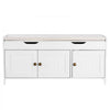 VEVOR Shoe Bench, 41.3 x 13.8 x 19.8 Inch Entryway Bench with Lift Top Storage and Seat Cushion, 250lbs Shoe Rack with 3 Cabinets and Height Adjustable Shelf, for Bedroom, Hallway, White + Black