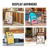 VEVOR A Frame Sidewalk Sign, 24x36 Inch Heavy Duty Slide-in Signboard Holder, Double-Sided Folding Sandwich Board Signs, Steel Pavement Sign Poster for Outdoor Business Street Advertising (Frame only)
