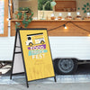 VEVOR A Frame Sidewalk Sign, 24x36 Inch Heavy Duty Slide-in Signboard Holder, Double-Sided Folding Sandwich Board Signs, Steel Pavement Sign Poster for Outdoor Business Street Advertising (Frame only)