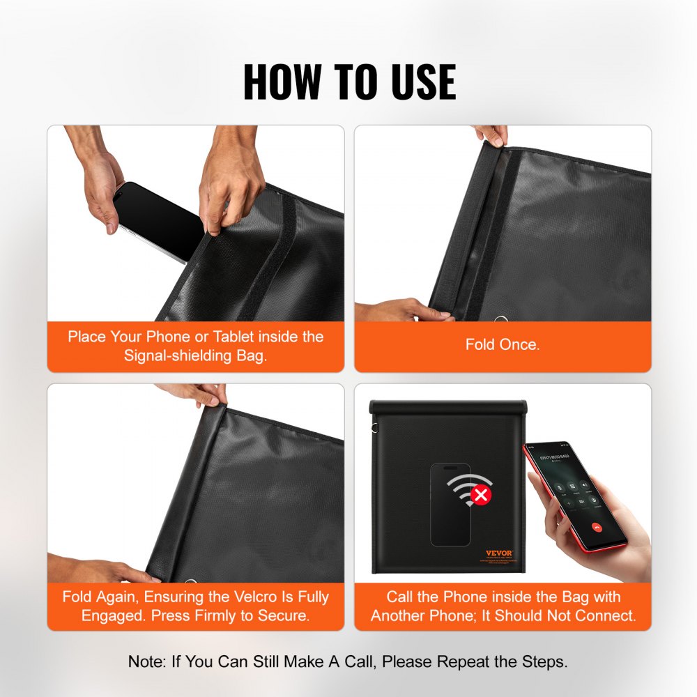 VEVOR Faraday Bags, 4 Pack Faraday Pouch Set for Laptop (16.9x15"), Tablet (13x10.2"), Phone (7.87x4.7") & Radio (10.6x7.8"), Fireproof Signal Blocking Holder, Anti-Theft & Anti-Hacking Pouch Blocker