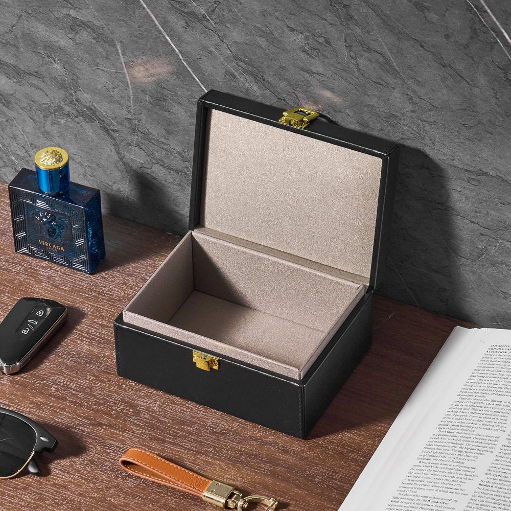 VEVOR Faraday Box, PU Leather Signal Blocking Holde, Keyless Fob Protector Shielding for WiFi, RFID, GPS, Bluetooth & 5G, Anti-Theft Box and Anti-Hacking Case Blocker, Black(5.9 x 4.5 x 2.9")