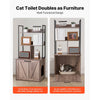 VEVOR Cat Litter Box Enclosure Furniture, 23.6 in Hidden Litter Box Cabinet with Storage Shelves, Modern Style, Waterproof Cat Washroom Side Table Cat House, Fit Most of Litterbox, for Living Room
