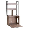 VEVOR Cat Litter Box Enclosure Furniture, 23.6 in Hidden Litter Box Cabinet with Storage Shelves, Modern Style, Waterproof Cat Washroom Side Table Cat House, Fit Most of Litterbox, for Living Room