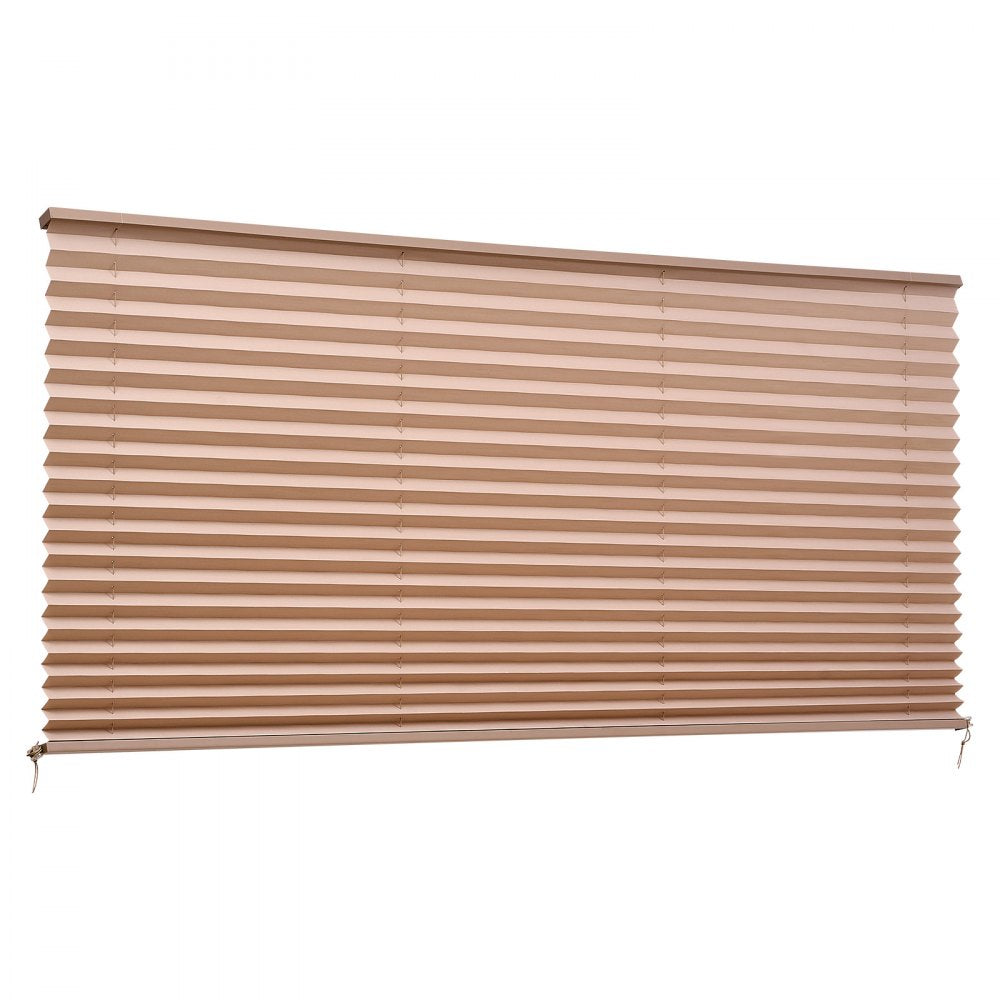 VEVOR RV Blinds, 62 in x 32 in, RV Pleated Shades, Polyester Fabric, Easy to Clean and Install, Privacy Protection and Sunlight Blocking, for Camper, Travel Trailer, Motorhome Window, Cappuccino