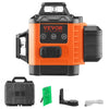 VEVOR 100ft Self Leveling Laser Level, Manual Green 3 x 360° Cross Line Laser, Manual Self-leveling Mode & IP54 Waterproof 8h Continuous Working Time Line Laser, Battery/Stand Included