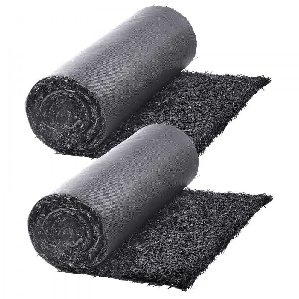 VEVOR Rubber Mulch for Landscaping, 2 Rolls Recycled Rubber Mulch Mat 96 x 22 in, Permanent Rubber Pathway, Natural-Looking Black Mulch Garden Edging for Plants, Vegetables & Flower Garden Barrier