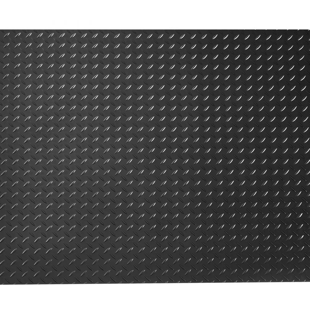 VEVOR Garage Floor Roll, 4 x 25 ft Garage Flooring Mat, 3 mm Thickened Rubber Diamond Plate Floor Protector Mat, Non-Slip, Wear-resist, Waterproof, Easy to Clean for Warehouse, Gyms,Trailer, Black