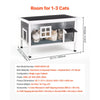 VEVOR Heated Outdoor Cat House for 1-3 Cats Feral Shelter with Heating Pad, for Outside Winter, Large Weatherproof Windproof Insulated Wooden Home, Waterproof Asphalt Roof, Escape Door & PVC Curtain