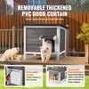 VEVOR Outdoor Cat House Weatherproof, Feral Cat Shelter for Multiple Cats, Outdoor Wooden Cat Rabbit House with All-Round Foam Insulated, Open Roof, PVC Door Flaps, 24"L x 20"W x 21"H