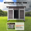 VEVOR Outdoor Cat House Weatherproof, Feral Cat Shelter for Multiple Cats, Outdoor Wooden Cat Rabbit House with a Window, Open Roof and PVC Door Flaps, 24"L x 21"W x 18"H