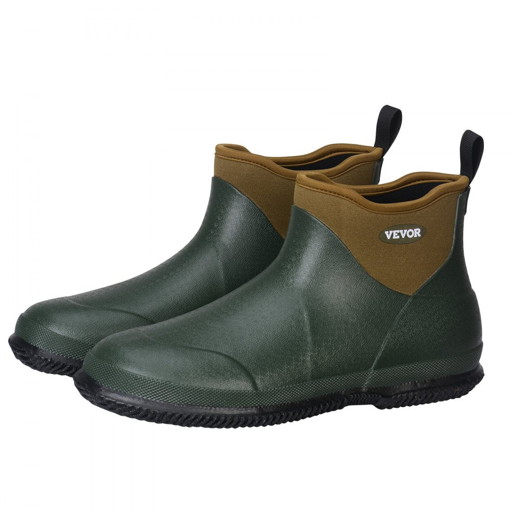 VEVOR Women's Deck Boots, Waterproof Fishing Rain Boots, Anti-Slip Ankle Rubber Boots, Gardening Insulated Mud Boots, Neoprene Rubber, Lightweight & Durable, for Manufacturing, Farming, Size 8 US