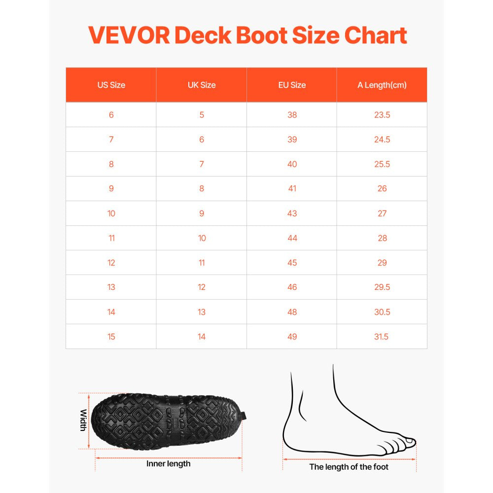VEVOR Men's Steel Toe Rubber Boots, Protective Footwear, Waterproof Rain Fishing Boots, Outdoor Non-Slip Work Shoes, Lightweight and Durable, for Manufacturing, Construction, Farming, Size 9 US