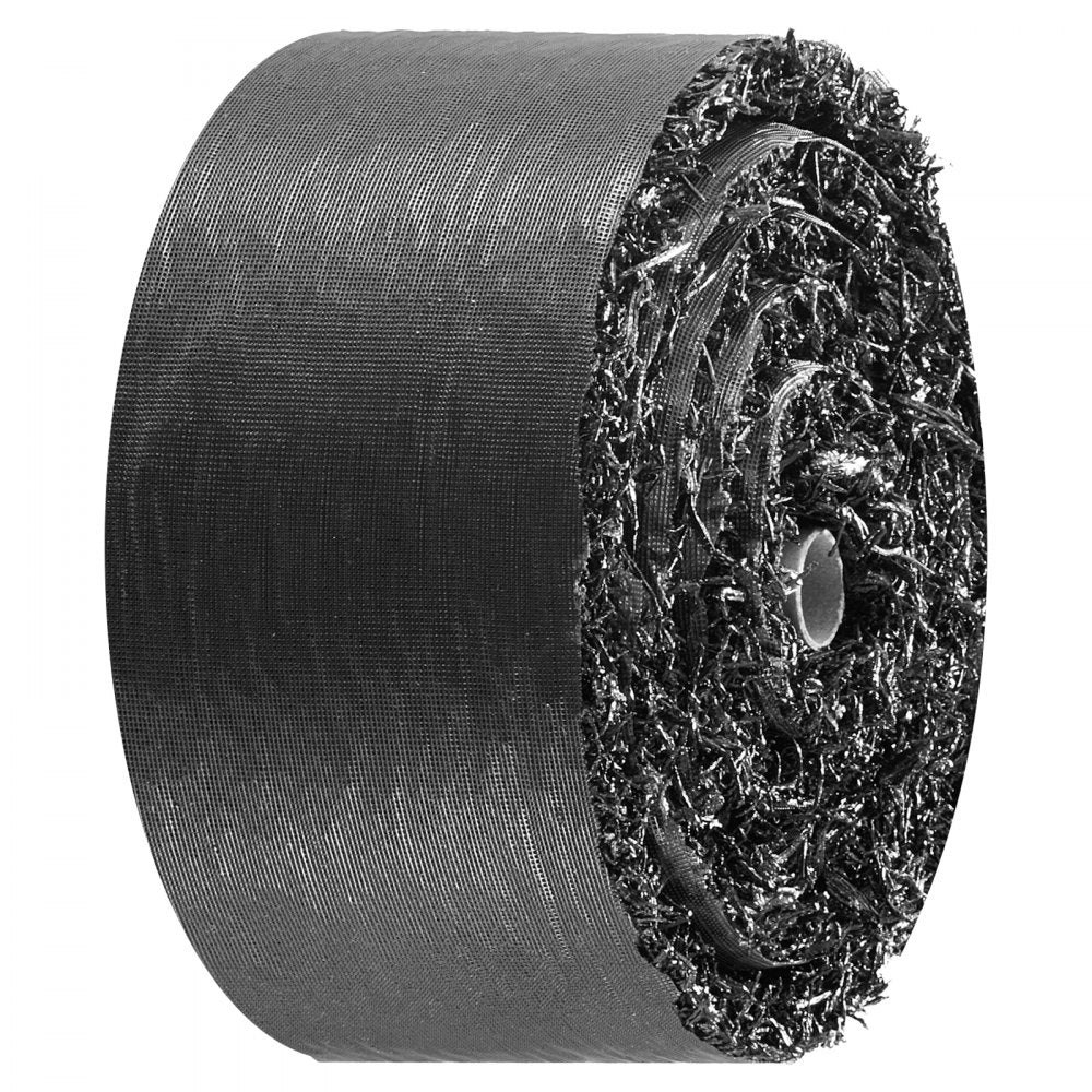 VEVOR Rubber Mulch Mat Roll, 2 Rolls 120 x 4.5 in, Recycled Rubber Permanent Mulch Edging Border, Natural-Looking Flower Barrier with Stakes, 0.5 in Thick Cuttable Garden Edgings for Landscaping