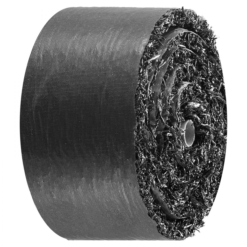 VEVOR Rubber Mulch Mat Roll, 140 x 4.5 in, Recycled Rubber Permanent Mulch Edging Border, Natural-Looking Flower Barrier with Stakes, 0.5 in Thick Cuttable Garden Edgings for Landscaping