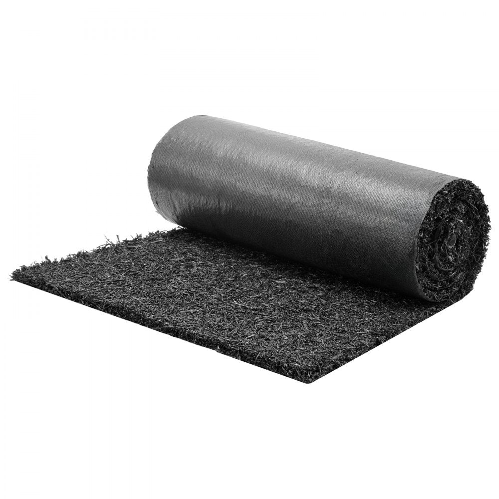 VEVOR Rubber Mulch Mat Roll, 96 x 24 in Recycled Rubber Mulch Mat, 0.5 Thick Cuttable, Reduced Weed Growth, Natural-Looking Weed Barrier Mat, Permanent Walkway Pathway for Landscaping