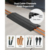 VEVOR Drop Over Cable Cover, 17,500 lbs/Axle Load Capacity, Heavy Duty Cable Hose Protector Ramp, Floor Cord Protector Cover, for Indoor High Walking Traffic Areas, Home, Office, Warehouse, 2 Pack