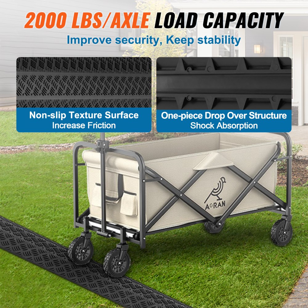 VEVOR Drop Over Cable Cover Ramp, 2,000 lbs/axle Load Capacity, Heavy Duty Cable Hose Protector Ramp, Floor Cord Cover for High Walking Traffic Areas Indoor Outdoor Home Office Warehouse School