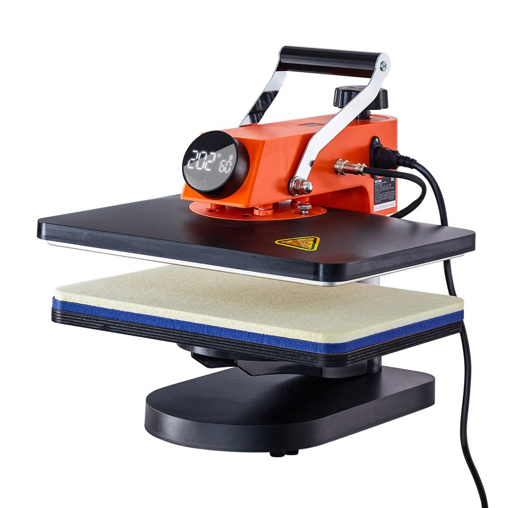 VEVOR 5-in-1 Heat Press Machine, 12" x 15" Fast Heating, 360 Swing Away Digital Sublimation Transfer, T-Shirt Vinyl Transfer Printer for Banners Canvas Bag Shirts Pillow Cups  Tested to UL Standards