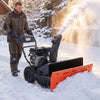 VEVOR Snow Plow Kit 22 to 32 in Width Adjustable Universal Plow Attachment, for Most Snowblowers, Dual-Mode Operation, Quick to Detach, Foldable Steel Scrape Blade, Efficient Snows Clearing, Black