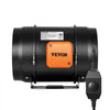 VEVOR Inline Duct Fan, 8-Inch 750 CFM with Variable Speed Controller, Quiet AC-motor Ventilation Exhaust Fan for Cooling Booster, Grow Tents, Hydroponics