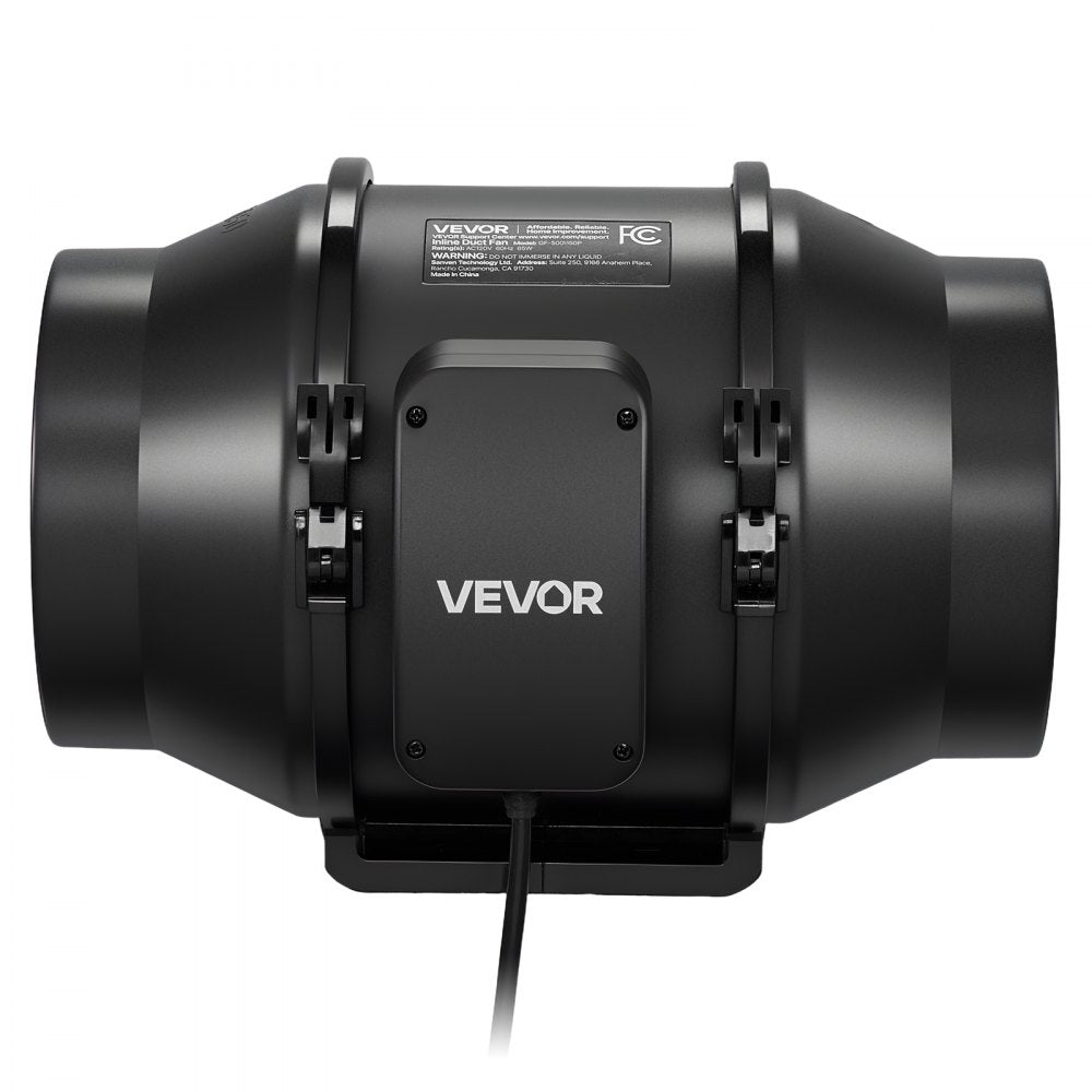 VEVOR Inline Duct Fan, 6 in Quiet Inline Exhaust Fan, 380 CFM Powerful AC-Motor Ventilation Fans for Cooling Booster, High Air Flow, Vent Blower Fans for Indoor Grow Tents Basement Hydroponics
