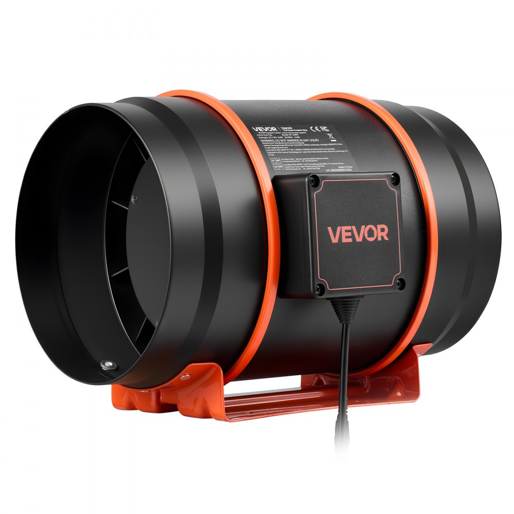 VEVOR Inline Duct Fan Kit with Carbon Filter, 807 CFM 8 inch EC Motor Ventilation Fan with 3-Speed Circulation, 10-Speed PWM Controller, Timer, Cooling for Grow Tents, Indoor Gardening, Hydroponics