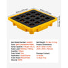 VEVOR Spill Containment Pallet, 1 Drum Low Profile Spill Containment Modular Platform, 11.4 Gallon Sump, 1543 lbs Load Capacity, Heavy-Duty Polyethylene Tray with Drain, 26.4" x 26.6" x 5.9", Yellow