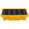 VEVOR Spill Containment Pallet, 1 Drum Low Profile Spill Containment Modular Platform, 11.4 Gallon Sump, 1543 lbs Load Capacity, Heavy-Duty Polyethylene Tray with Drain, 26.4" x 26.6" x 5.9", Yellow