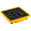 VEVOR Spill Containment Pallet, 1 Drum Low Profile Spill Containment Modular Platform, 11.4 Gallon Sump, 1543 lbs Load Capacity, Heavy-Duty Polyethylene Tray with Drain, 26.4" x 26.6" x 5.9", Yellow