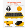 VEVOR Spill Containment Pallet, 4 Drum Low Profile Spill Containment Modular Platform, 31 Gallon Sump, 8818 lbs Load Capacity, Heavy-Duty Polyethylene Tray with Drain, 51.4" x 50.4" x 5.9", Yellow