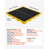 VEVOR Spill Containment Pallet, 4 Drum Low Profile Spill Containment Modular Platform, 31 Gallon Sump, 8818 lbs Load Capacity, Heavy-Duty Polyethylene Tray with Drain, 51.4" x 50.4" x 5.9", Yellow