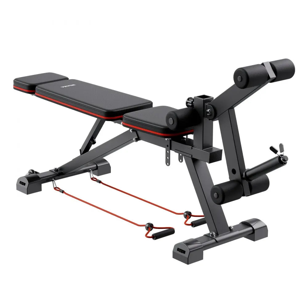 VEVOR Weight Bench, 800lbs Adjustable Weight Bench Press for Full Body Workout, Exercise Sit up Bench for Home Gym Strength Training, Flat Bench with with Leg Extension, Preacher Pad, Fast Adjustment