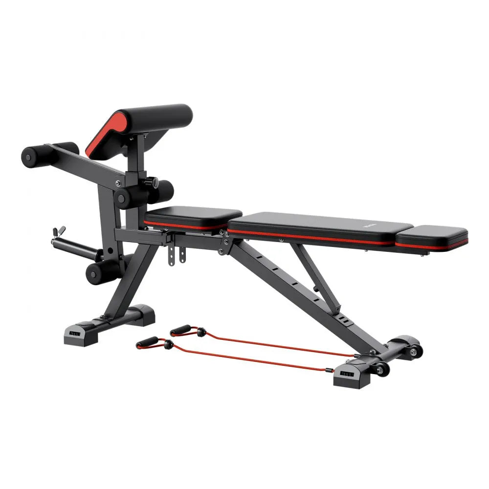 VEVOR Weight Bench, 800lbs Adjustable Weight Bench Press for Full Body Workout, Exercise Sit up Bench for Home Gym Strength Training, Flat Bench with with Leg Extension, Preacher Pad, Fast Adjustment
