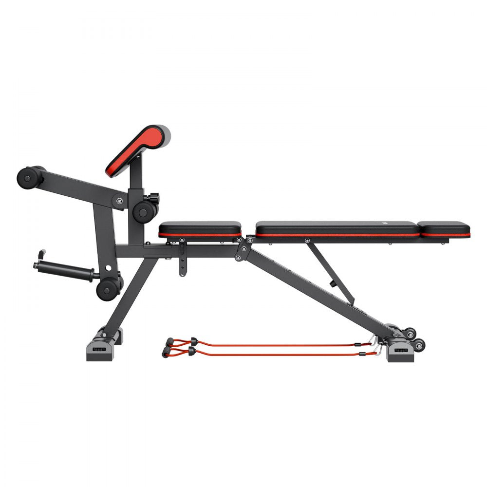 VEVOR Weight Bench, 800lbs Adjustable Weight Bench Press for Full Body Workout, Exercise Sit up Bench for Home Gym Strength Training, Flat Bench with with Leg Extension, Preacher Pad, Fast Adjustment