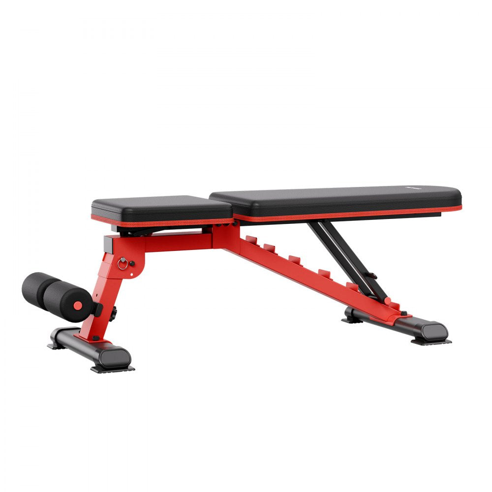 VEVOR Weight Bench, 1200lbs Heavy Duty Stable Weight Bench Press for Full Body Workout, Adjustable Exercise Sit up Bench for Home Gym Strength Training, Flat Bench with Quick Folding & Fast Adjustment