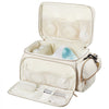VEVOR Breast Pump Bag, Breast Feeding Bag with Waterproof Mat, Fits for S1/S2, Pumping Accessories & Breastmilk Storage, Portable Pump Carrying Case for Work, Travel and Family Use, Beige