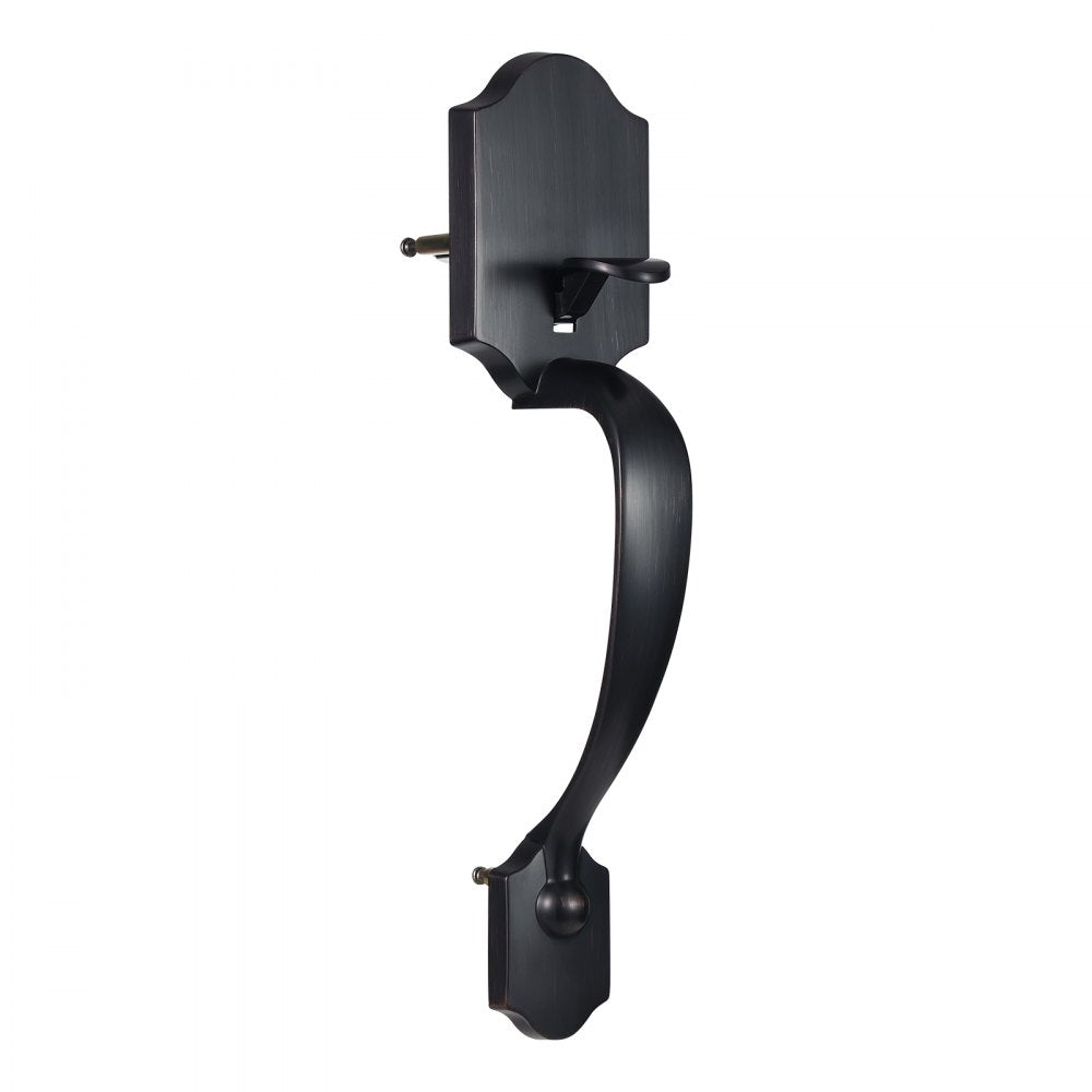 VEVOR Front Door Handle and Deadbolt Set, Front Door Lock Set with Interior Knob, Adjustable Hole Spacing Single Cylinder Handleset, for Right and Left Handed Entrance, Brushed Oil Rubbed Bronze