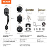 VEVOR Front Door Handle and Deadbolt Set, Matte Black Front Door Lock Set with Interior Knob,  Adjustable Hole Spacing Single Cylinder Handleset, for Right and Left Handed Entrance and Front Door