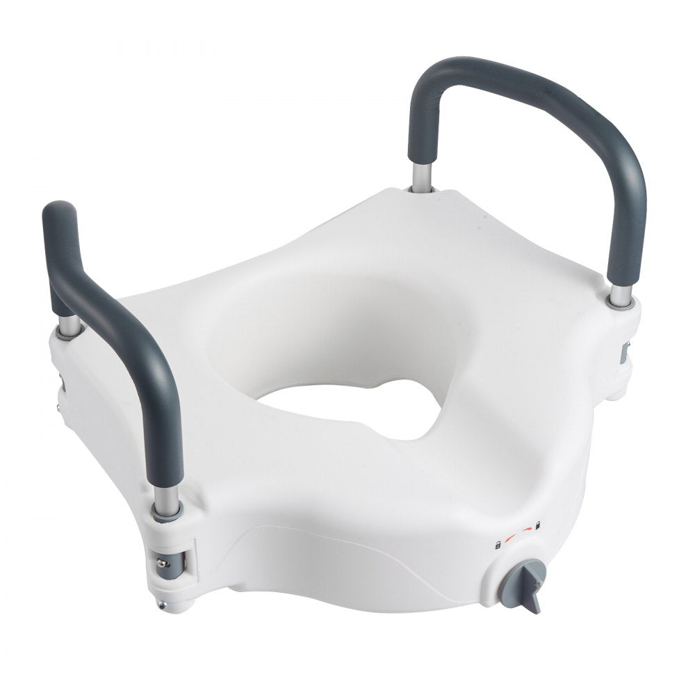 VEVOR Raised Toilet Seat with Arms, 300 lbs Load Capacity, 5-Inch Lift Height, Widened Commode Elevated Toilet Seat Riser with Padded Handles for Seniors, Elderly, Handicap, Disabled, and Adults Use