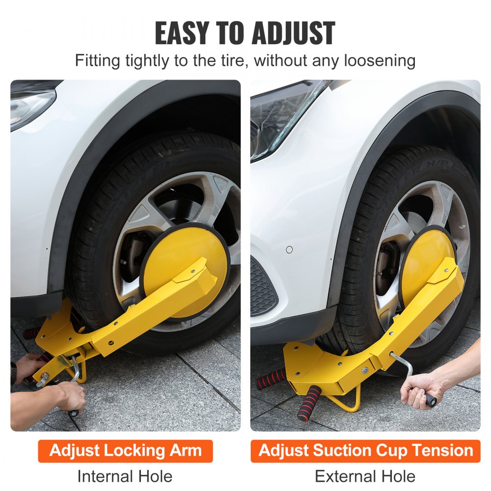 VEVOR Wheel Lock Clamp, 2-Pack Trailer Wheel Lock, Heavy-Duty Anti Theft Tire Lock, Adjustable Tire Boot Lock Tire Claw, Trailer Wheel Locks for RV Trailers, Cars, Trucks, SUVs