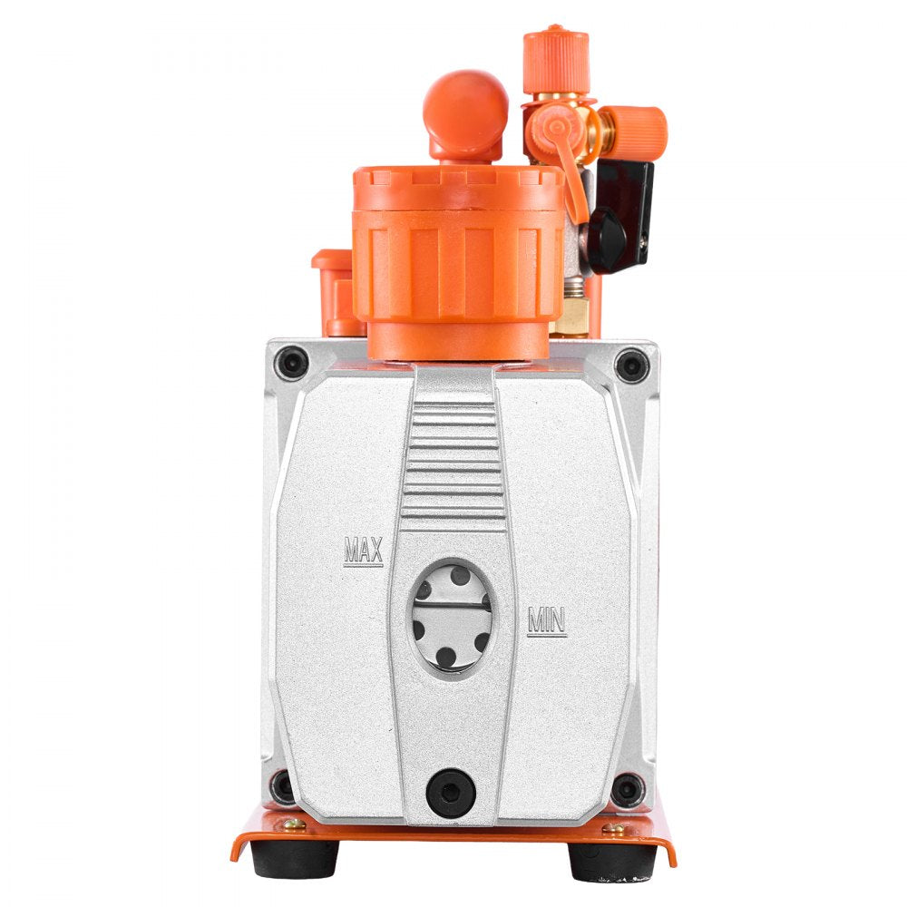 VEVOR Vacuum Pump, 7 CFM 3/4 HP, HVAC Two Stage Rotary Vane AC Vacuum Pump, for R134a R22 R410a R1234YF R32, 4 Pole Motor, for Automotive Air Conditioner Maintenance Resin Degassing, Oil Included